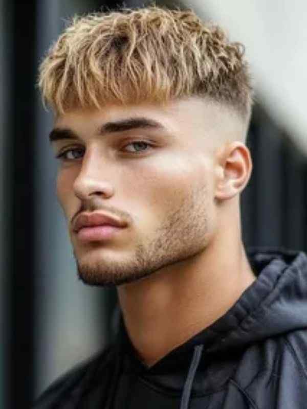 Athletic Burst Fade Side Part