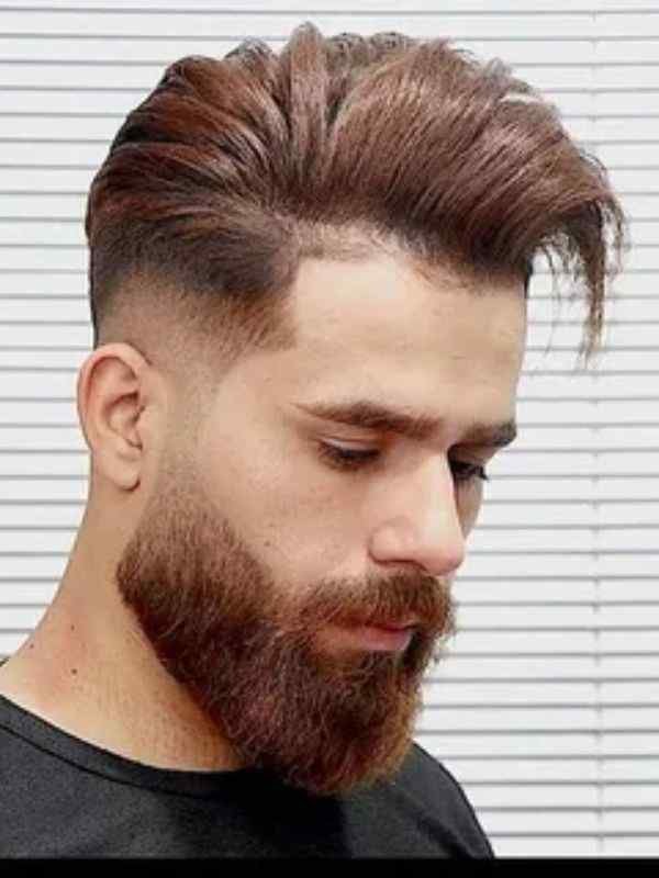 Beard Blend Burst Fade Side Part