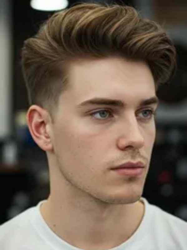 College Style Burst Fade Side Part