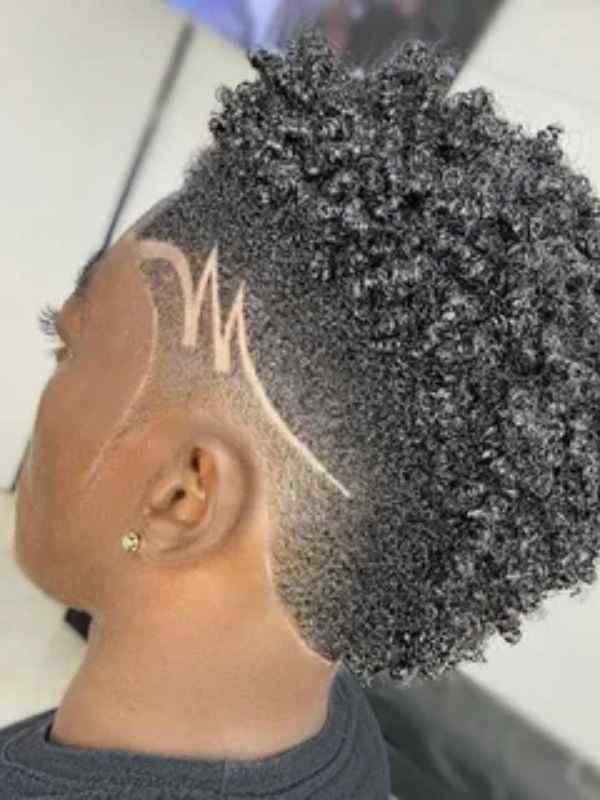 Curly Burst Fade Side Part