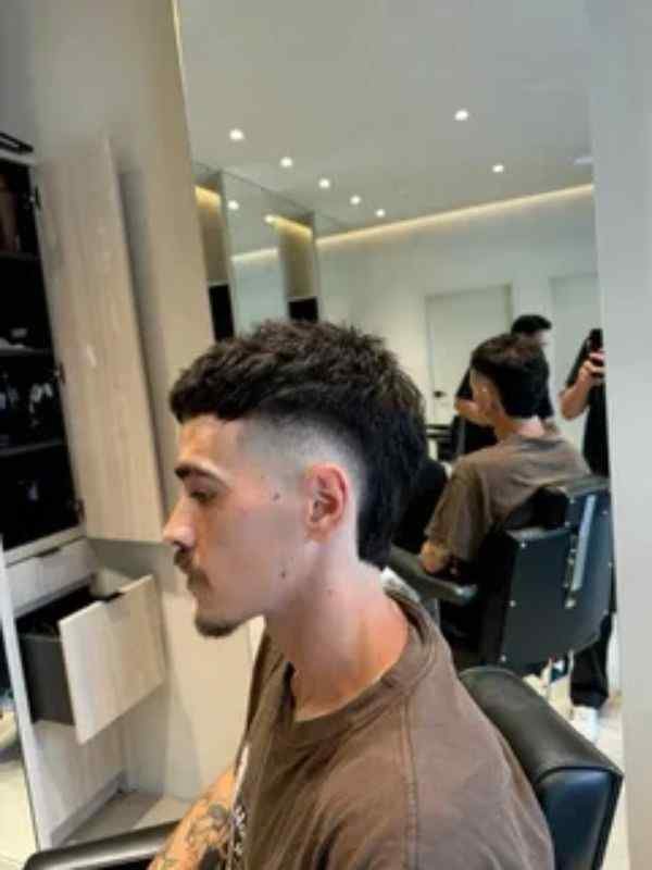 Messy Side Part Burst Fade