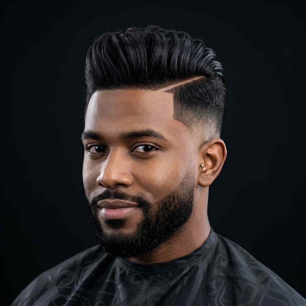 Pompadour Burst Fade Hard Part