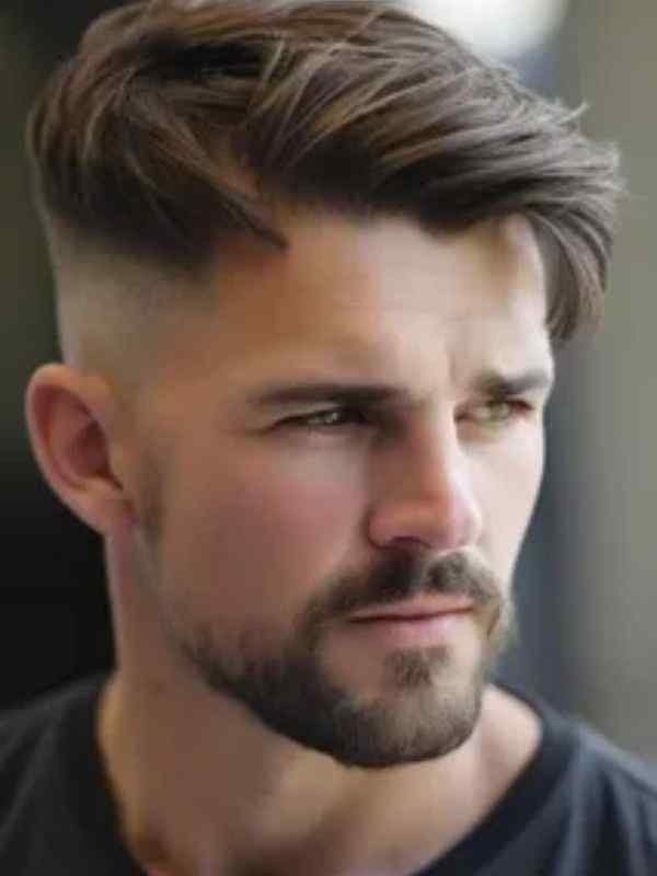 Side-Swept Burst Fade Side Part