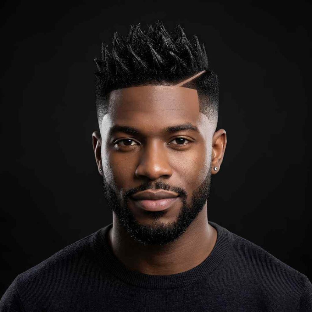 Spiky Top Burst Fade Hard Part