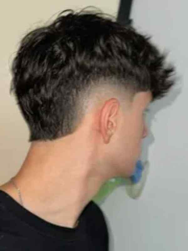 Straight Hair Burst Fade Side Part