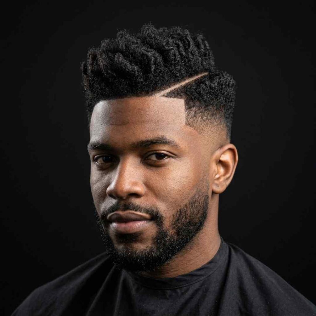 Thick Hair Burst Fade Hard Part