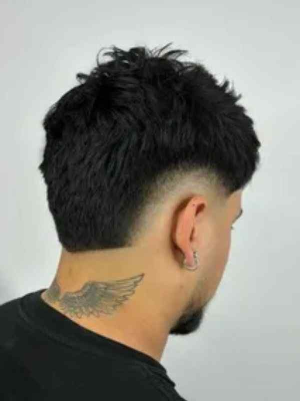 Wavy Burst Fade Side Part