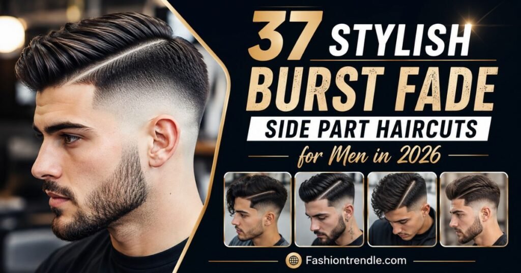 Stylish Burst Fade Side Part